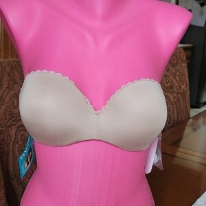 Vanity Fair 34C Barely Beige 5 Ways Convertible Strapless Push Up Bra
